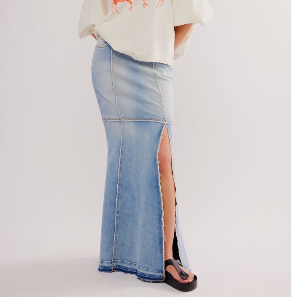 Re/Done Column Maxi Skirt